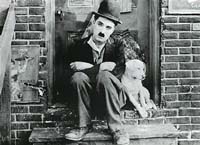 Charlie Chaplin and his dog